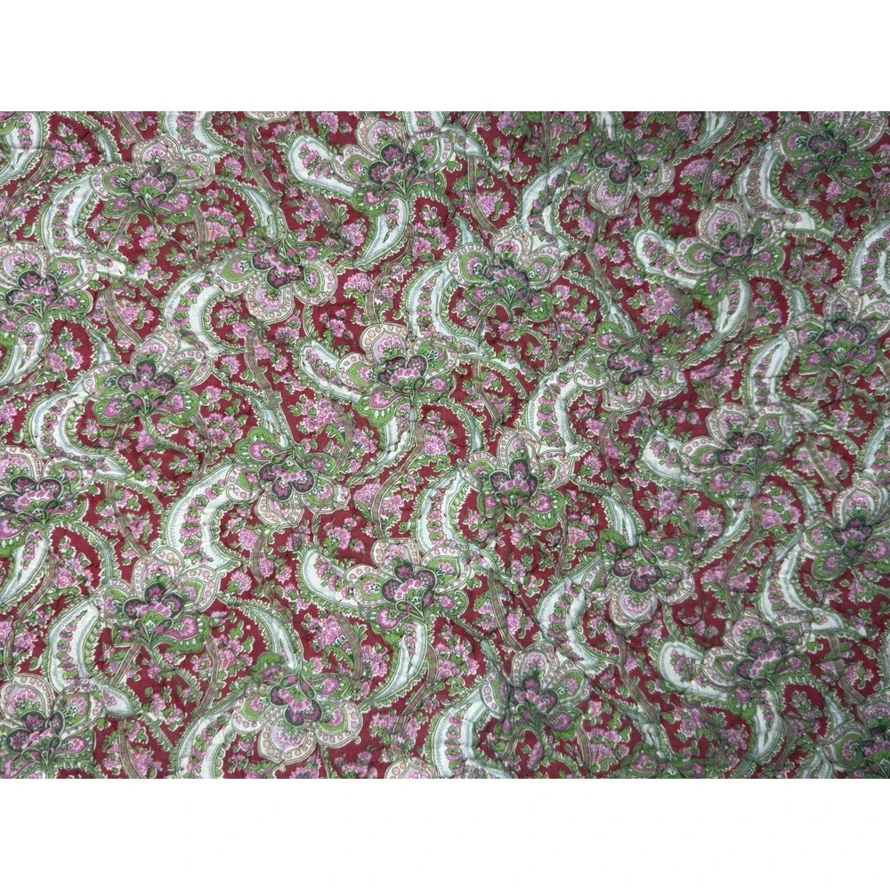 Pottery Barn Georgia Shams Set Red Quilted‎ Paisley Floral Standard